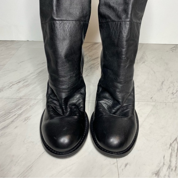 New! Free People Black Leather Heeled Tall Boot 8 1/2 - Picture 10 of 14